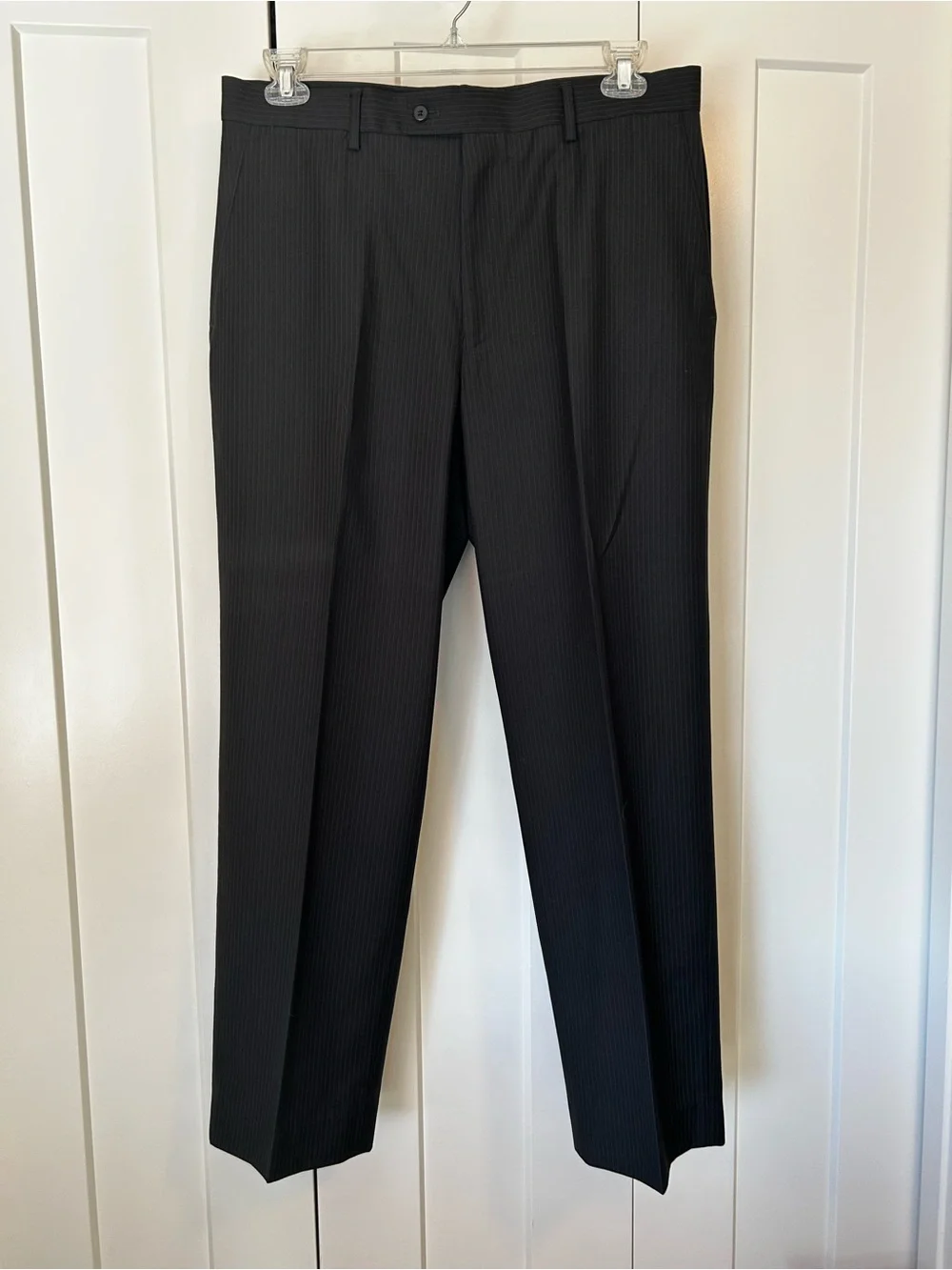 J. Ferrar Men's black trousers white pinstripe 36x30